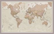 Medium Antique World Map (Pinboard & framed - Silver)