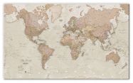 Large Antique World Map (Rolled Canvas - No Frame)