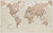 Large Antique World Map (Magnetic board and frame)
