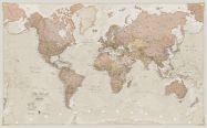Large Antique World Map (Rolled Canvas - No Frame)