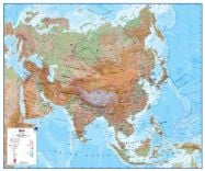 Large Asia Wall Map Physical (Magnetic board and frame)