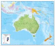 Huge Australasia Wall Map Political (Pinboard)