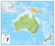 Huge Australasia Wall Map Political (Magnetic board and frame)