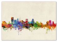 Small Baltimore Maryland Watercolour Skyline (Canvas)