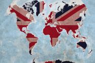 Huge Best of British Map of the World (Rolled Canvas - No Frame)