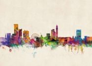 Medium Birmingham City Skyline (Rolled Canvas - No Frame)