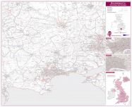 Bournemouth Postcode Sector Map (Laminated)