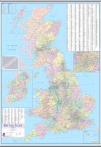 British Isles Planning Wall Map (Rolled Canvas with Hanging Bars)