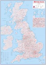 Large British Isles Postcode Map (Magnetic board and frame)