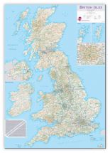 Large British Isles Routeplanning Map (Canvas)