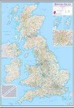 Large British Isles Routeplanning Map (Rolled Canvas with Hanging Bars)