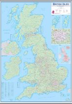 Huge British Isles Sales and Marketing Map (Rolled Canvas with Hanging Bars)