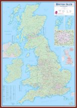 Large British Isles Sales and Marketing Map (Pinboard & framed - Dark Oak)
