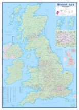 Large British Isles Sales and Marketing Map (Wood Frame - White)