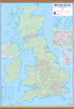 Large British Isles Sales and Marketing Map (Wooden hanging bars)