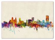 Medium Buffalo New York Watercolour Skyline (Canvas)