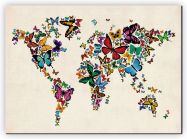 Medium Butterflies Map of the World 3 (Canvas)