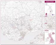 Cardiff and Swansea Postcode Sector Map (Pinboard)