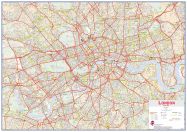 Large Central London street Wall Map (Magnetic board and frame)