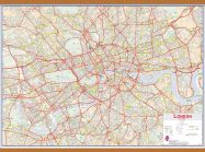 Large Central London street Wall Map (Rolled Canvas with Wooden Hanging Bars)