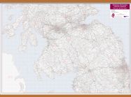 Central Scotland and Northumbria Postcode District Map (Wooden hanging bars)