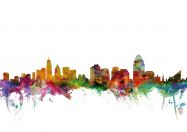 Cincinnati Ohio Watercolour Skyline