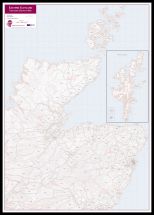 East Scotland (incl. Orkney and Shetlands) Postcode District Map (Pinboard & framed - Black)