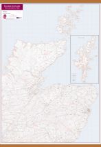 East Scotland (incl. Orkney and Shetlands) Postcode District Map (Wooden hanging bars)