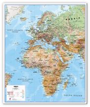 Europe Middle East Africa (EMEA) Physical Map (Canvas)