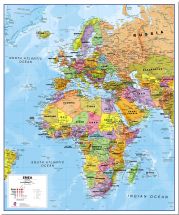Europe Middle East Africa (EMEA) Political Map (Pinboard)