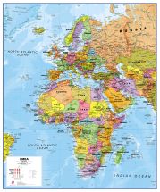 Europe Middle East Africa (EMEA) Political Map (Magnetic board and frame)