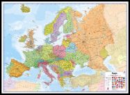 Large Europe Wall Map Political (Pinboard & framed - Black)