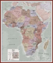 Huge Executive Africa political Wall Map (Pinboard & framed - Dark Oak)