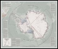 Huge Executive Antarctica Wall Map Political (Pinboard & framed - Black)