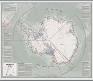 Large Executive Antarctica Wall Map Political (Hanging bars)