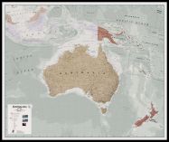 Huge Executive Australasia Wall Map Political (Pinboard & framed - Black)