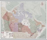 Large Executive Canada Wall Map (Rolled Canvas with Hanging Bars)