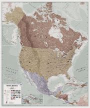 Large Executive North America Wall Map Political (Magnetic board and frame)