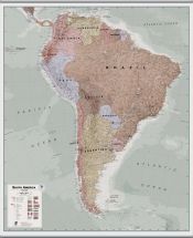 Large Executive South America Wall Map Political (Rolled Canvas with Hanging Bars)