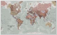 Large Executive World Wall Map Political (Pinboard)