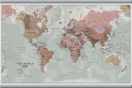 Medium Executive World Wall Map Political (Hanging bars)