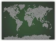 Small Football Balls Map of the World (Canvas)
