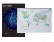 Glow in the Dark Pack of 2 Maps: World Map & Star Map (Silk Art Paper)