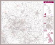 Leeds and Bradford Postcode Sector Map (Pinboard & framed - Silver)