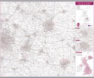 Leicester and Coventry Postcode Sector Map (Hanging bars)
