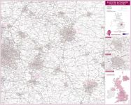 Leicester and Coventry Postcode Sector Map (Paper)