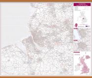 Liverpool Postcode Sector Map (Wooden hanging bars)