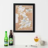 Scratch Off UK Breweries Print (Pinboard & wood frame - Black)