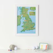 Scratch Off UK Golf Courses Print (Pinboard & wood frame - White)