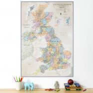 Medium UK Classic Wall Map (Canvas)
